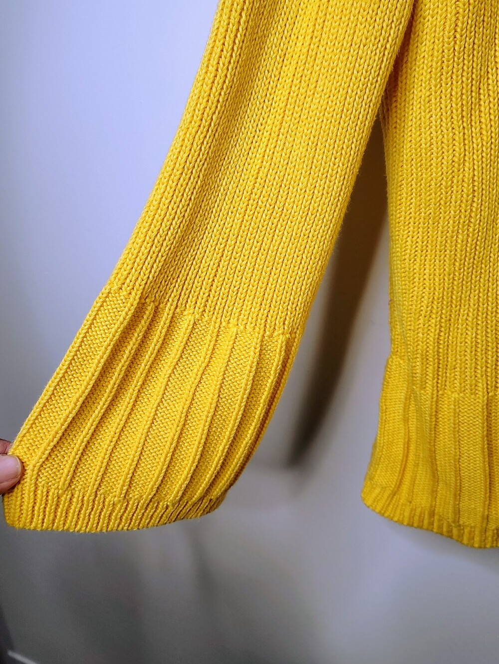 Faded Glory Yellow Hooded Knit Cardigan - Picture 3 of 5